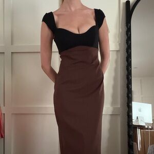 LPA Color Block Black and Brown Dress